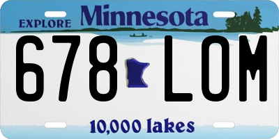 MN license plate 678LOM