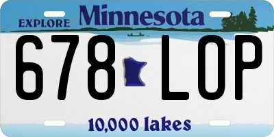 MN license plate 678LOP
