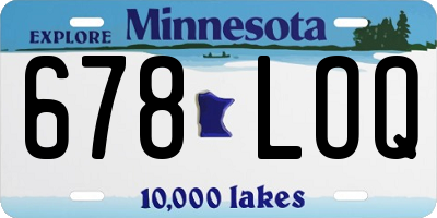 MN license plate 678LOQ