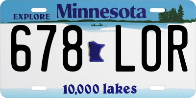 MN license plate 678LOR