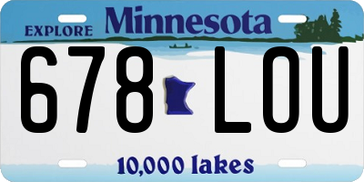 MN license plate 678LOU