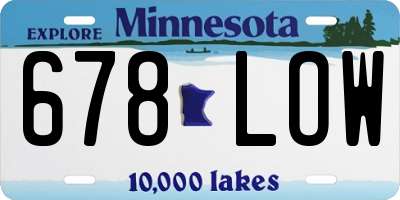 MN license plate 678LOW