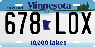 MN license plate 678LOX