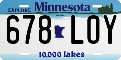MN license plate 678LOY