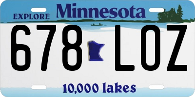 MN license plate 678LOZ
