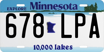 MN license plate 678LPA