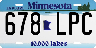 MN license plate 678LPC