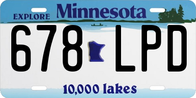 MN license plate 678LPD