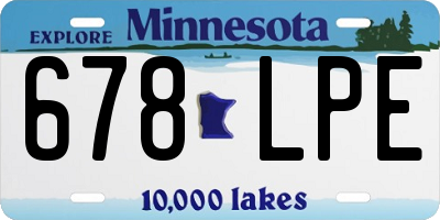 MN license plate 678LPE
