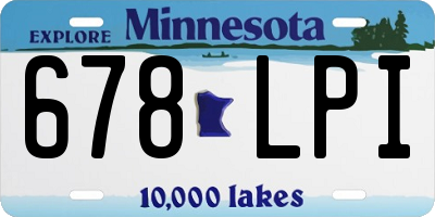 MN license plate 678LPI