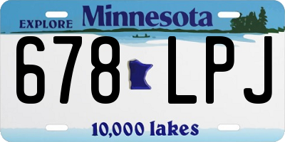 MN license plate 678LPJ