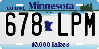 MN license plate 678LPM