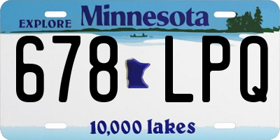 MN license plate 678LPQ