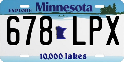 MN license plate 678LPX