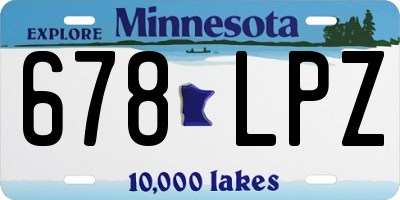 MN license plate 678LPZ