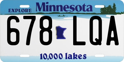 MN license plate 678LQA