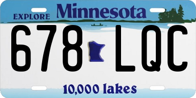 MN license plate 678LQC