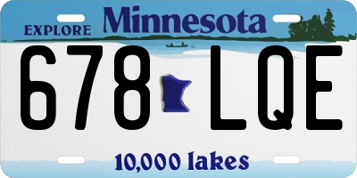 MN license plate 678LQE