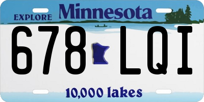 MN license plate 678LQI