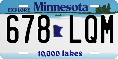 MN license plate 678LQM
