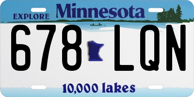 MN license plate 678LQN