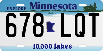 MN license plate 678LQT