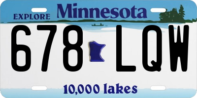 MN license plate 678LQW