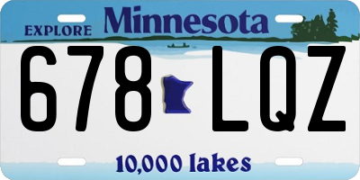 MN license plate 678LQZ