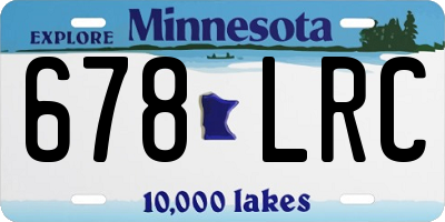 MN license plate 678LRC
