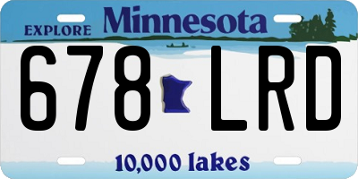 MN license plate 678LRD