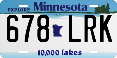 MN license plate 678LRK