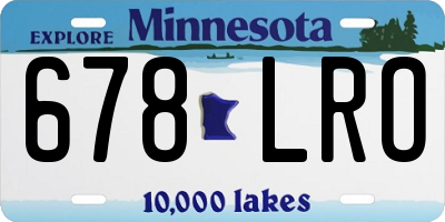 MN license plate 678LRO