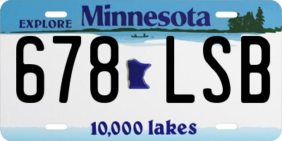 MN license plate 678LSB