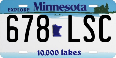MN license plate 678LSC