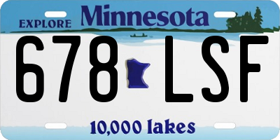 MN license plate 678LSF