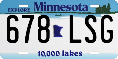 MN license plate 678LSG