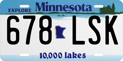 MN license plate 678LSK