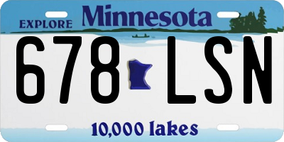 MN license plate 678LSN