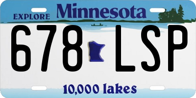 MN license plate 678LSP