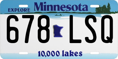 MN license plate 678LSQ