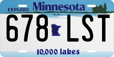 MN license plate 678LST