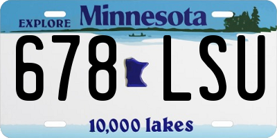 MN license plate 678LSU