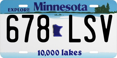 MN license plate 678LSV