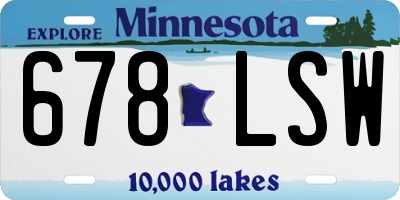 MN license plate 678LSW
