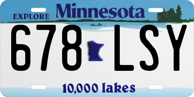 MN license plate 678LSY