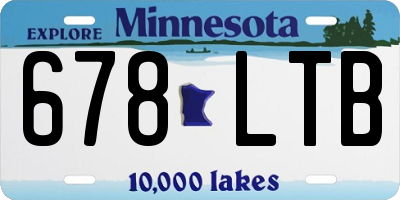 MN license plate 678LTB