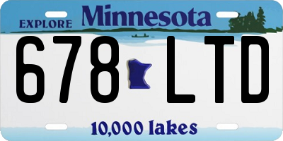 MN license plate 678LTD