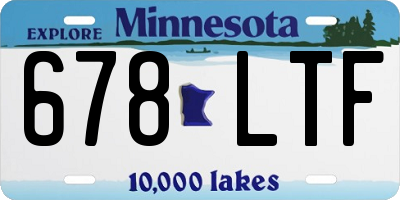MN license plate 678LTF