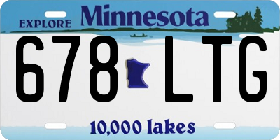 MN license plate 678LTG