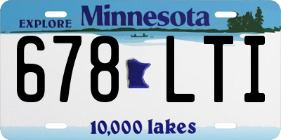 MN license plate 678LTI